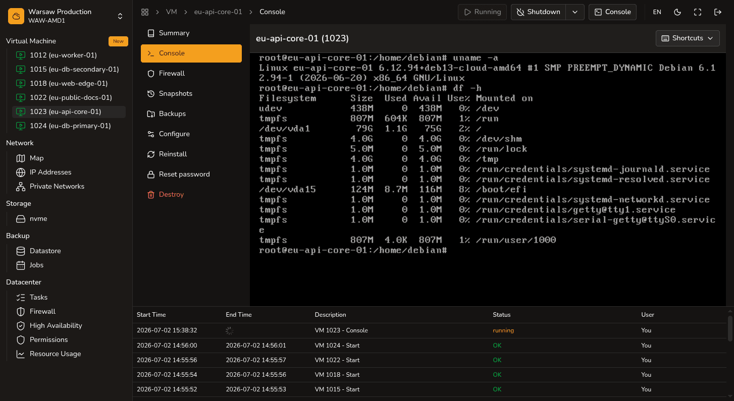 noVNC console